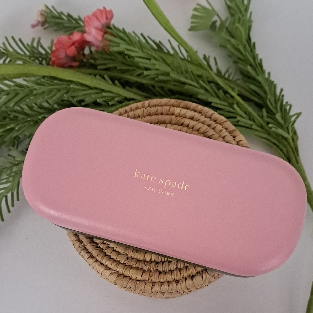 Kate Spade Pink Green Hello Sunshine Hard Shell Glasses Case